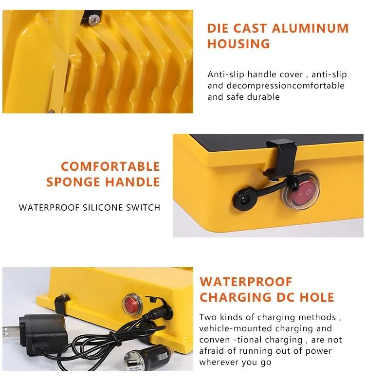 200W Rechargeable Portable LED Work Light – 20,000LM Super Bright, Waterproof IP66 - Image 2