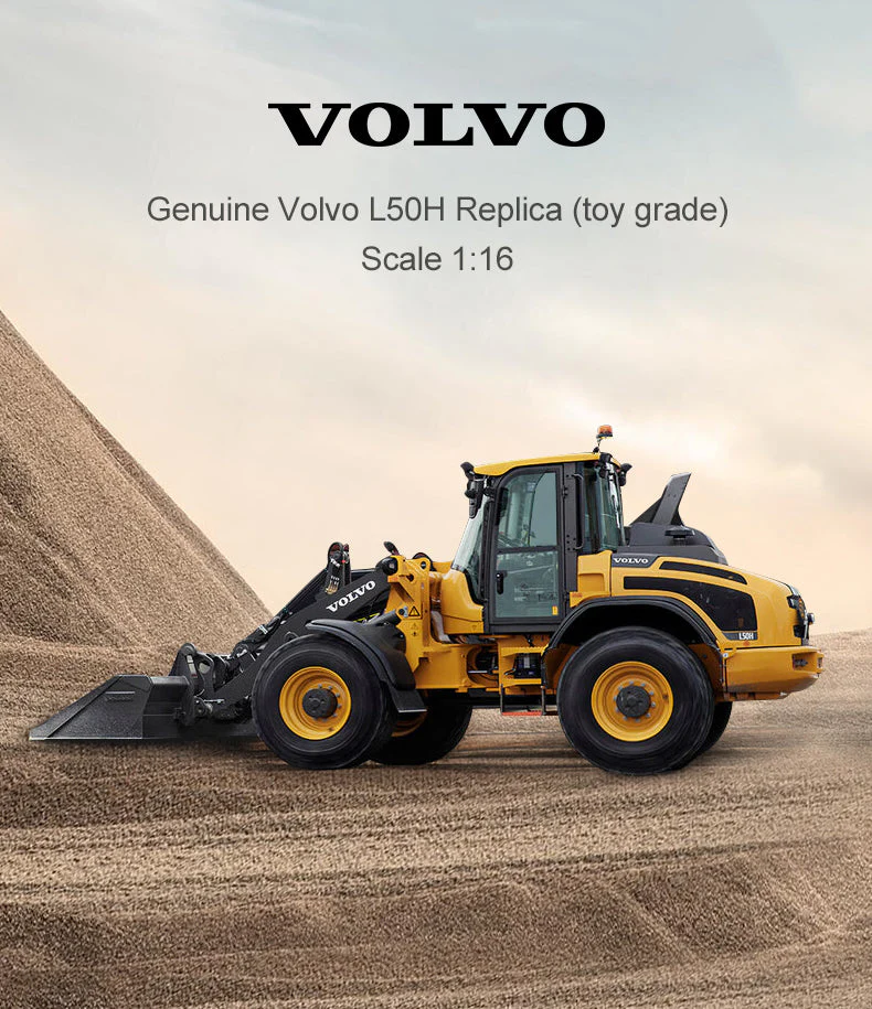 1:16 RC Volvo L50H Wheel Loader – 6 Channel Remote Control Construction Truck Toy with Lights & 4WD - Image 2