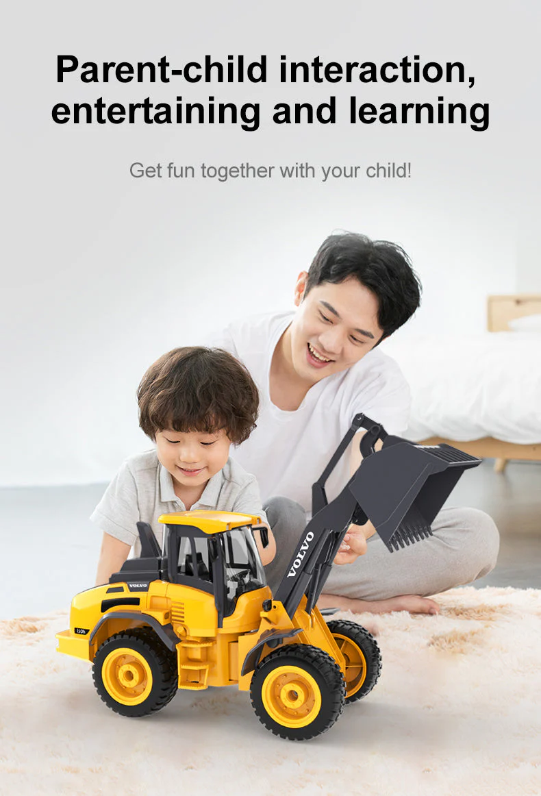 1:16 RC Volvo L50H Wheel Loader – 6 Channel Remote Control Construction Truck Toy with Lights & 4WD - Image 8