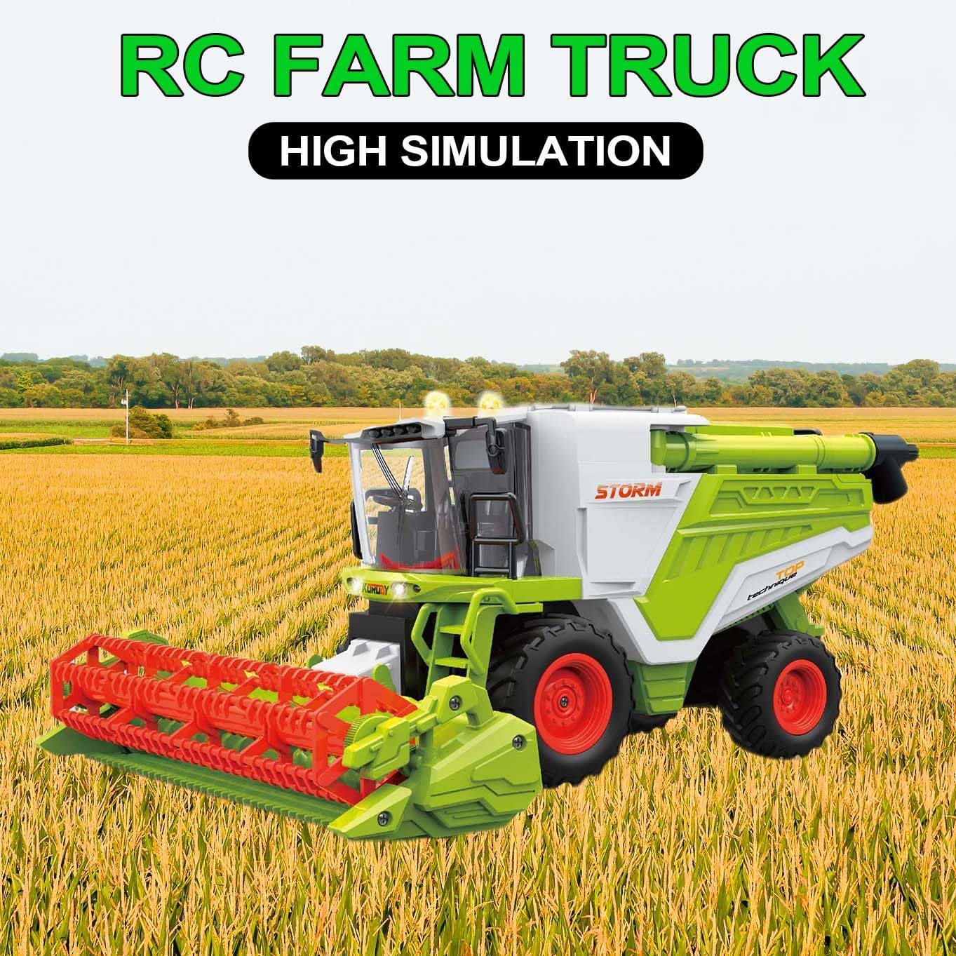 1:24 RC Combine Wheat Harvester – 6-Channel 2.4GHz Remote Control Farm Vehicle 712933 - Image 4