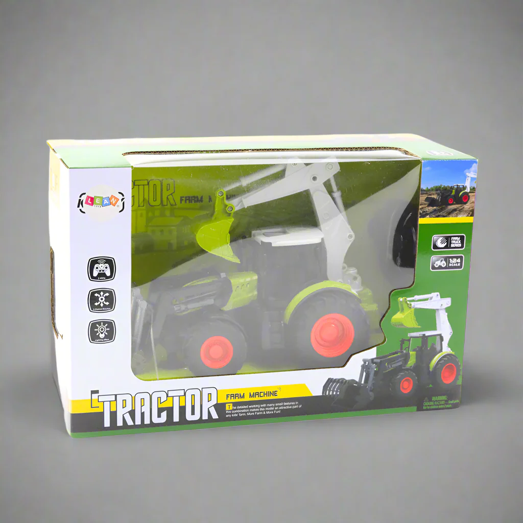 1:24 Scale 6-Channel RC Farm Truck Set – Tractor, Loader & Wagon | Durable & Realistic Play - Image 2