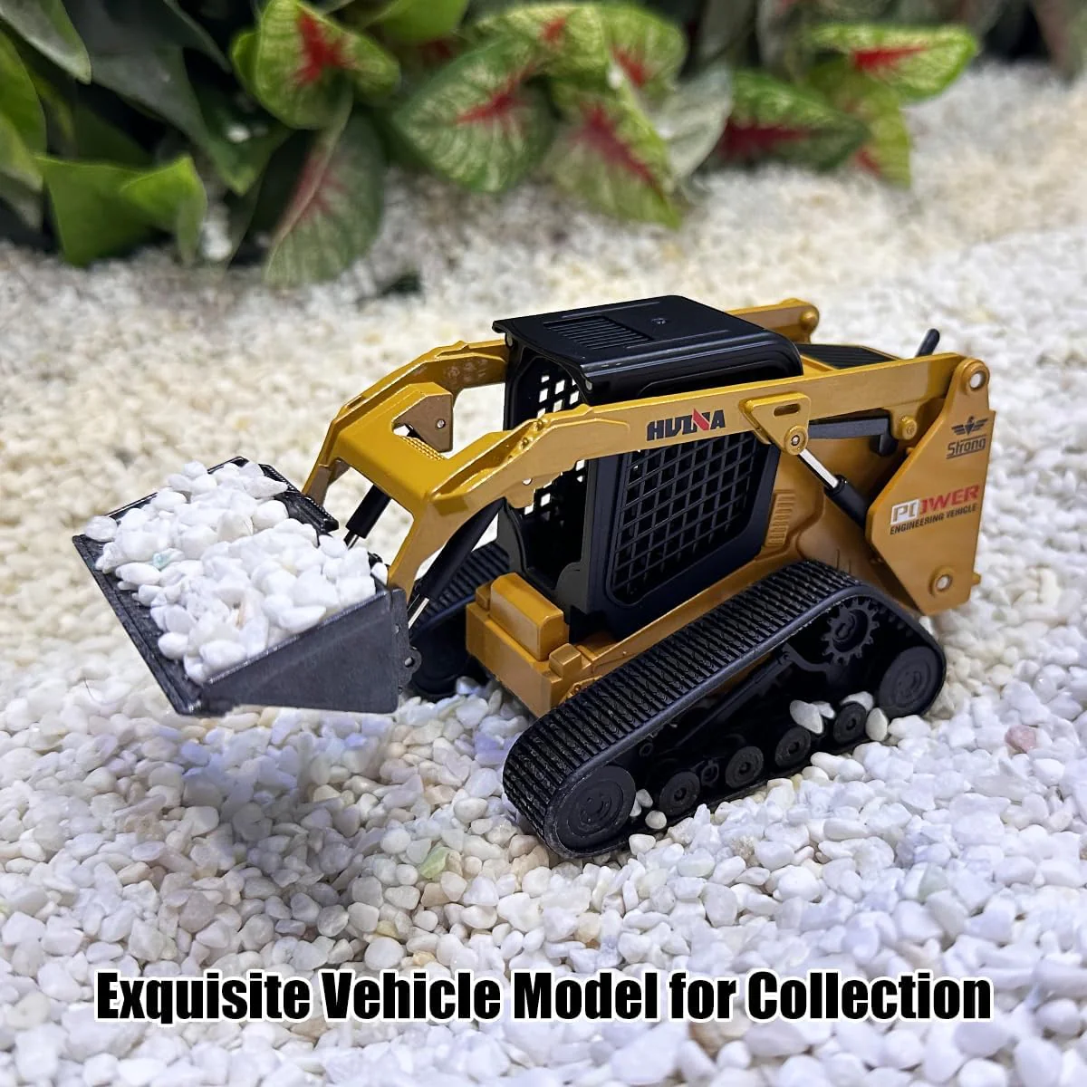 1:50 Scale Tracked Skid Steer Loader Die-Cast Toy – Construction Vehicle Model with Forklift, Shovel &amp; Grabber - Image 6