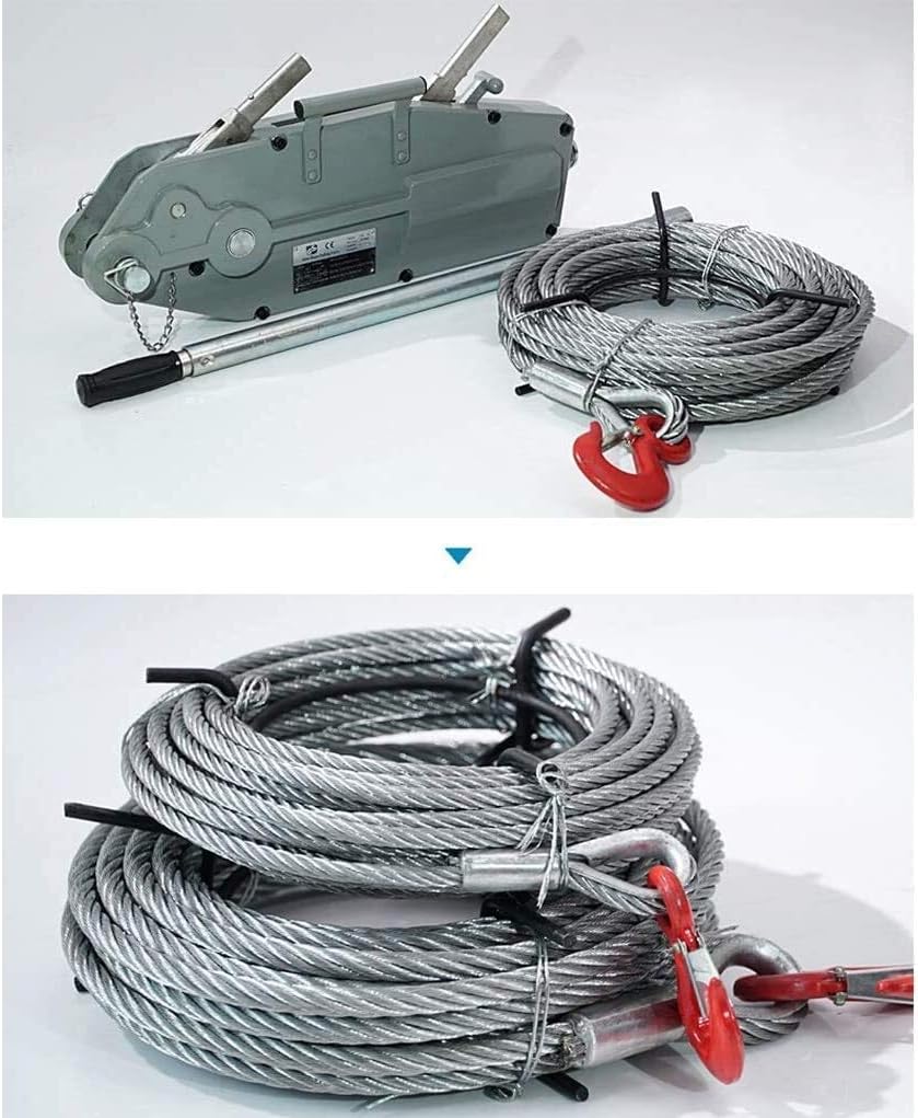 1.6 Ton Manual Wire Rope Puller 20m Heavy-Duty Lever Hoist WRP16T20 - Image 2