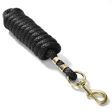 10 FT Heavy-Duty Horse Lead Rope – 5/8" Black Polyester with Swivel Bolt Snap Clip | Model 254015