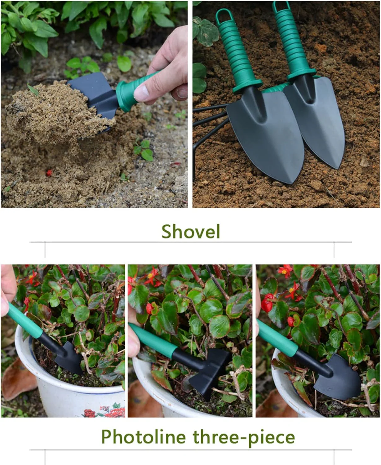 10-Piece Gardening Tools Set with Carry Case – Green Garden Hand Tool Kit GTS10 - Image 5