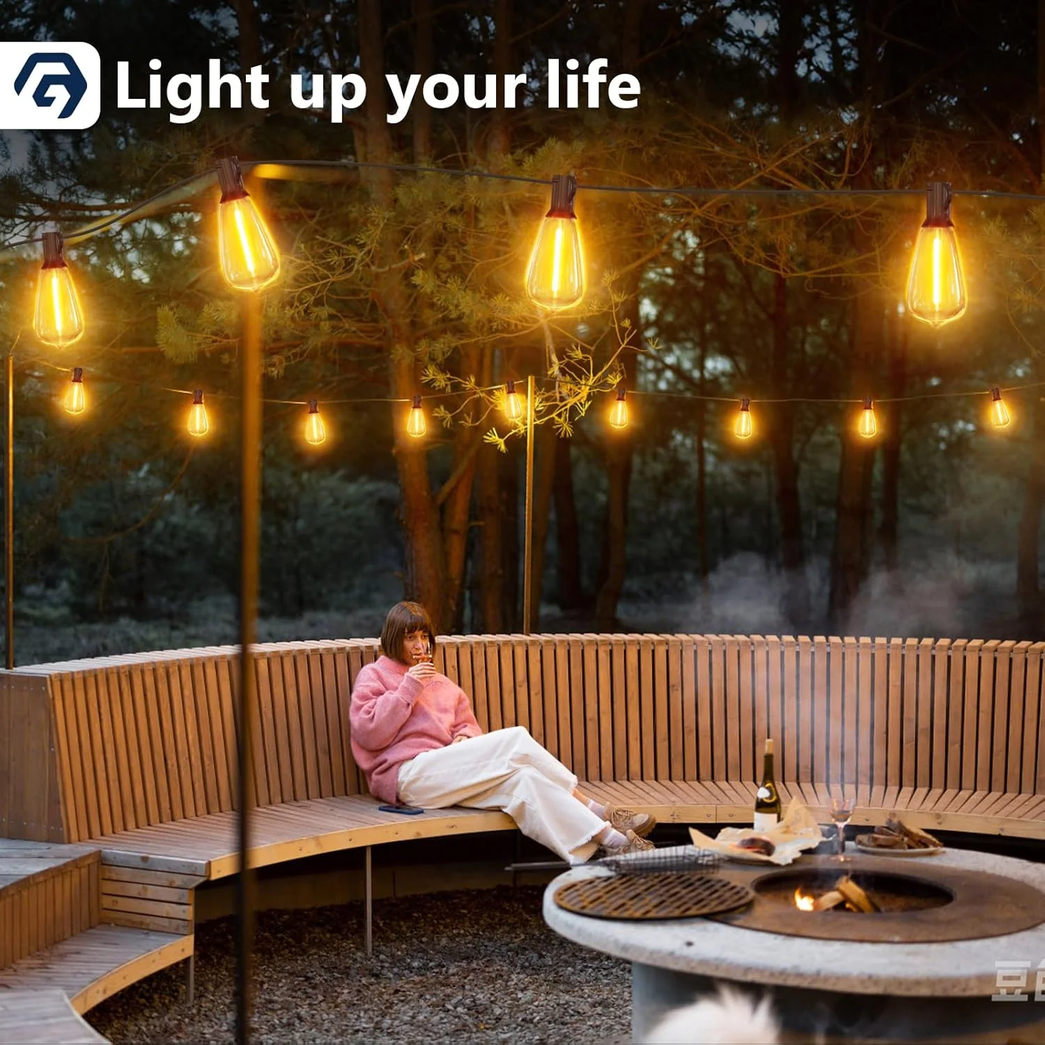 100FT Outdoor Edison String Lights – 62 ST38 Shatterproof LED Bulbs 2200K – JXED100 - Image 6