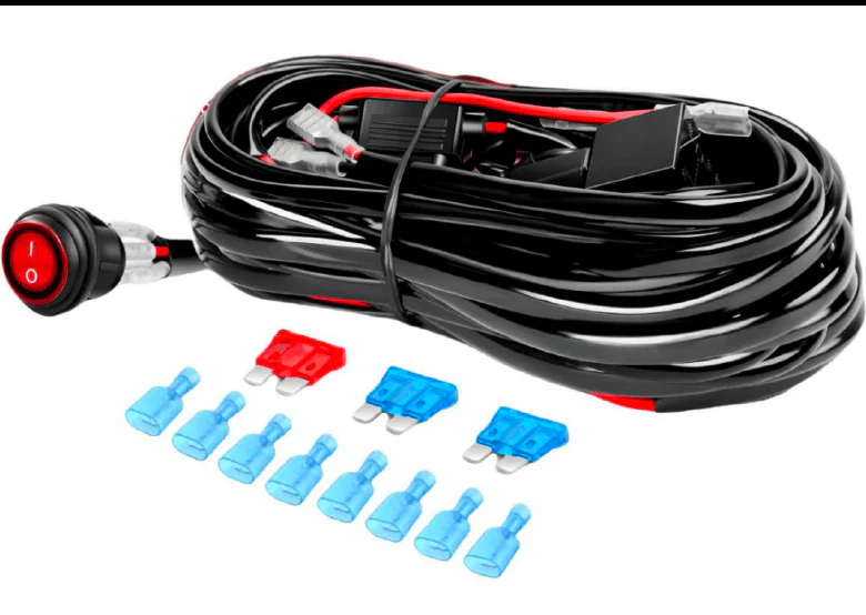 10FT LED Light Bar Wiring Harness with Rocker Switch – Dual Lamp Kit for Off-Road Lights JXWH10