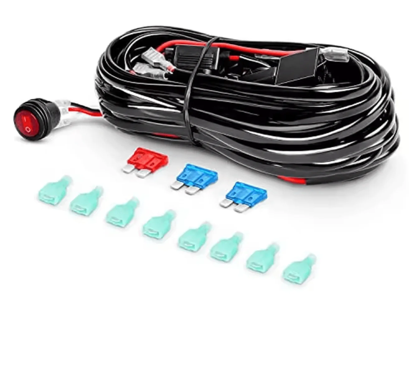 10FT LED Light Bar Wiring Harness with Rocker Switch – Dual Lamp Kit for Off-Road Lights JXWH10 - Image 2