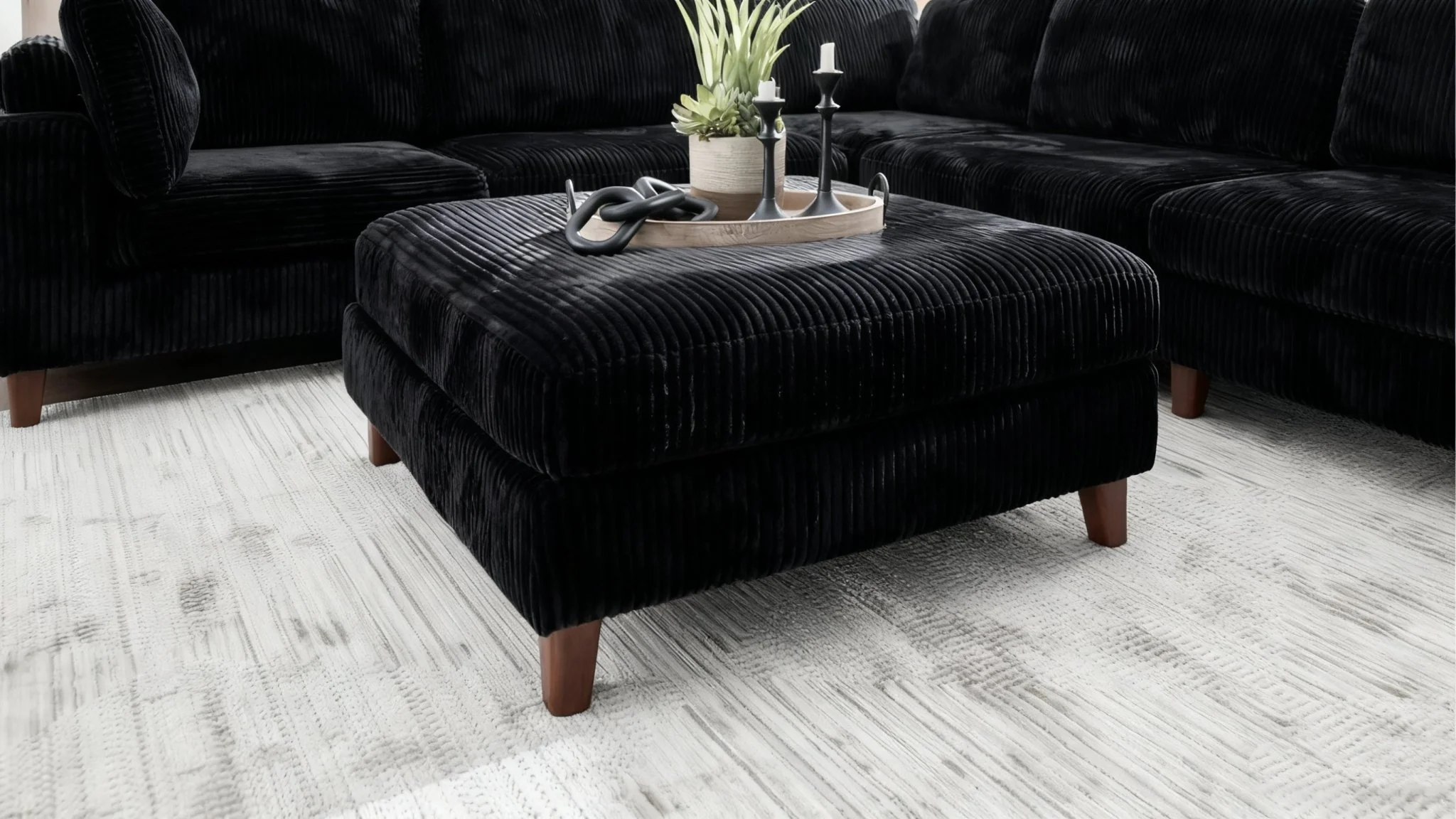 Modular 10ft Wide Corduroy Sofa – Modern Room Furniture with Plush Texture - Image 12