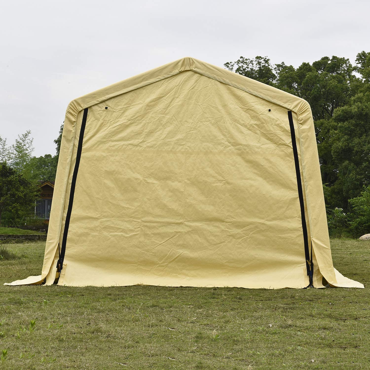 10x17 FT Heavy-Duty Storage Shelter Garage Shed – Waterproof Yellow Canopy | Model 115601 - Image 2