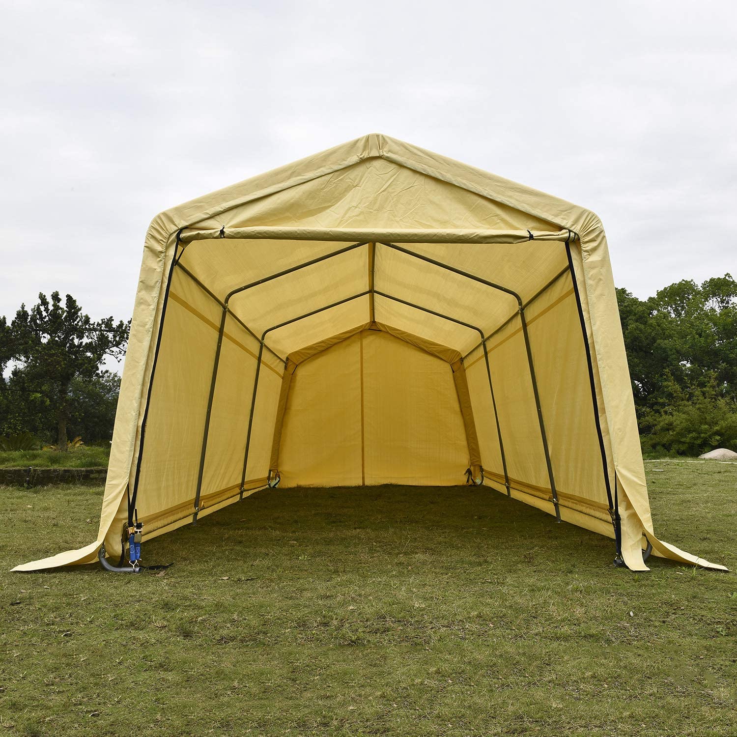 10x17 FT Heavy-Duty Storage Shelter Garage Shed – Waterproof Yellow Canopy | Model 115601 - Image 3