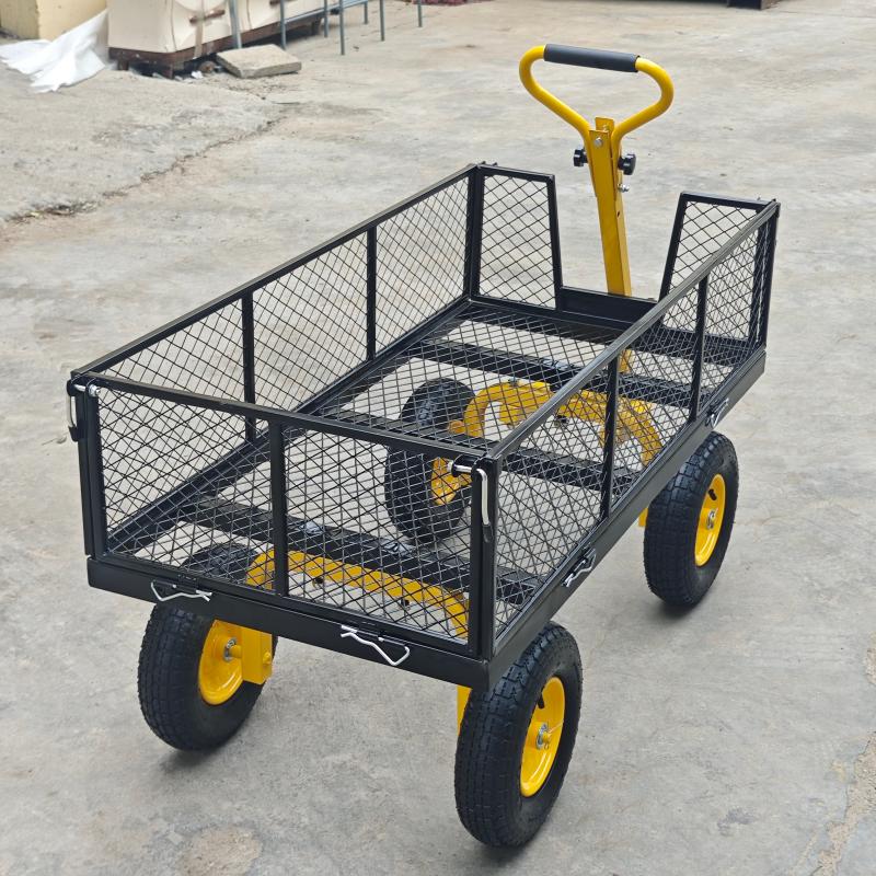 1100 lbs Capacity Garden Cart with Steel Mesh Sides & 15" Pneumatic Tires – GC1380 - Image 3