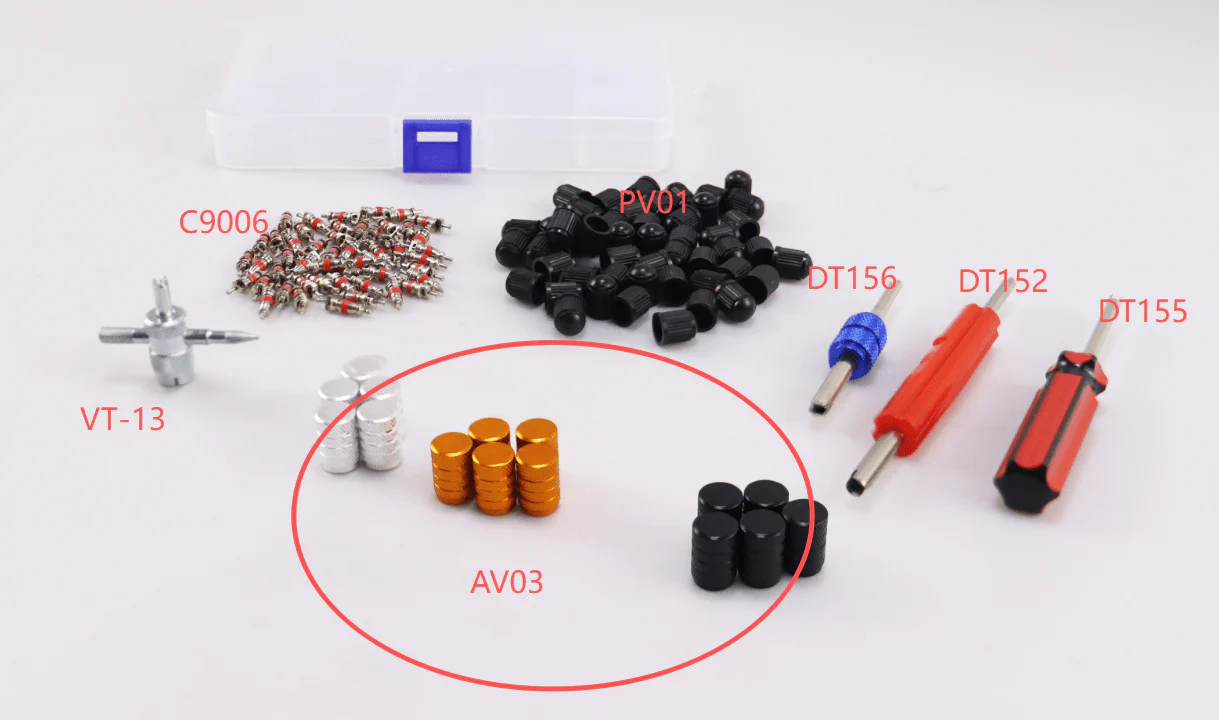 119-Piece Valve Core Remover Tool Kit – Tire Repair & HVAC Service Set with Valve Cores & Caps – R11985 - Image 2