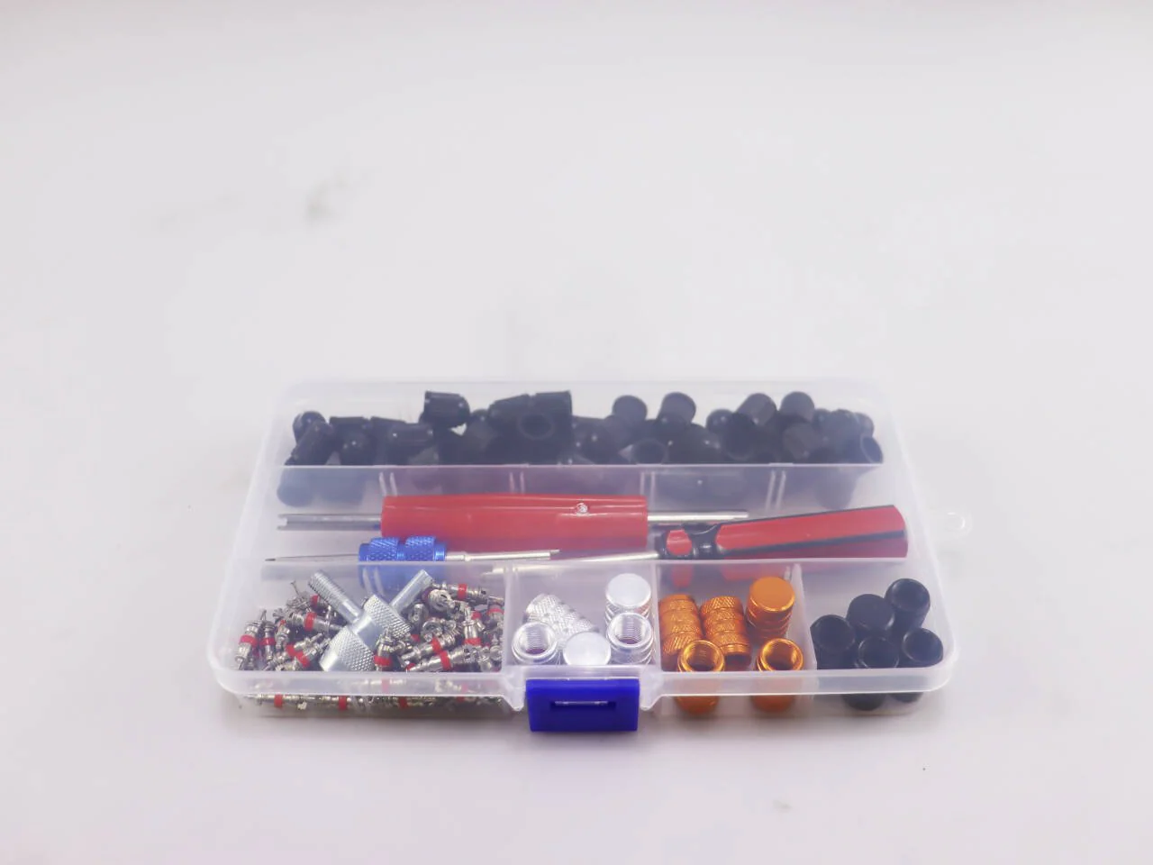 119-Piece Valve Core Remover Tool Kit – Tire Repair & HVAC Service Set with Valve Cores & Caps – R11985 - Image 3