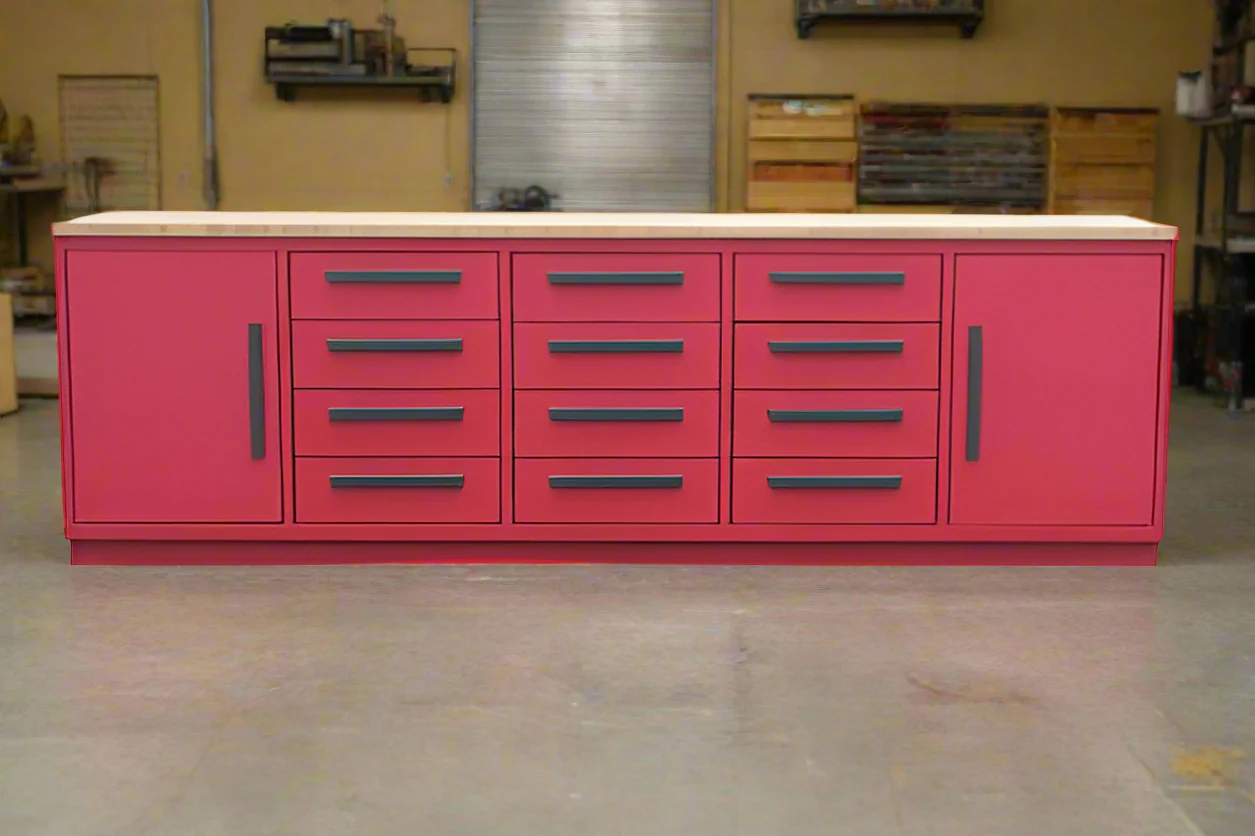 10 Ft 12-Drawer & 2-Cabinet Steel Workbench – Heavy-Duty Industrial Tool Storage - Image 2