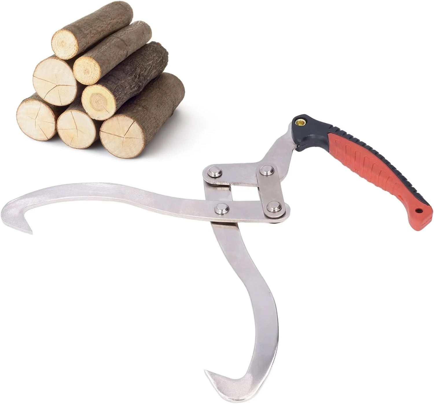 12″ Log Tongs & Grapple Hook – Firewood Lifting Tool S1211 - Image 2