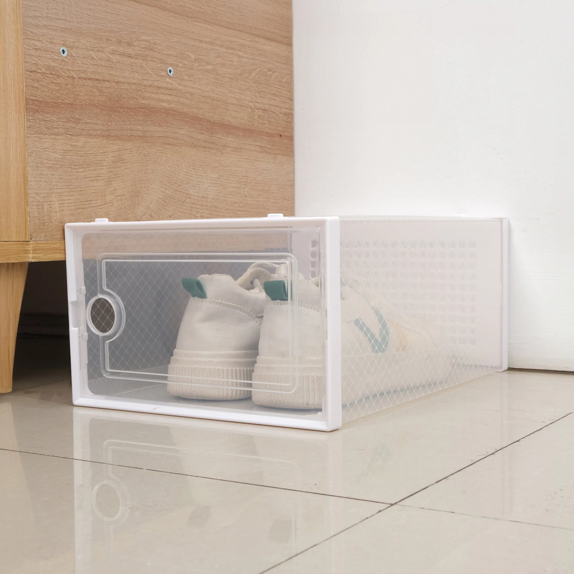12-Pack Stackable Shoe Storage Boxes – Clear Organizer Bins for Shoes & Accessories | SKU: S1312 - Image 3