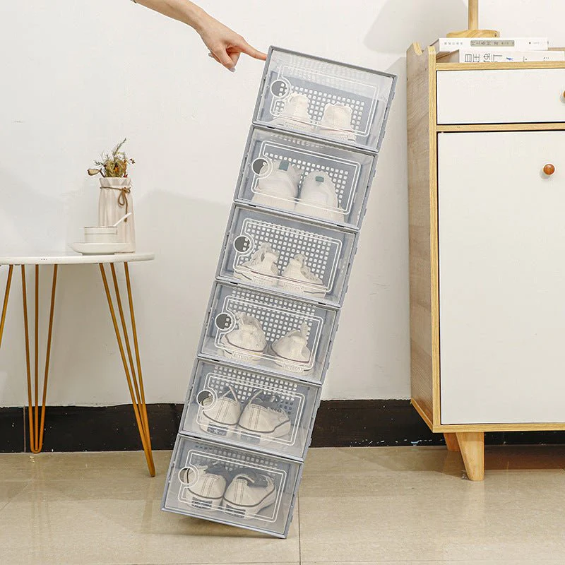 12-Pack Stackable Shoe Storage Boxes – Clear Organizer Bins for Shoes & Accessories | SKU: S1312 - Image 4