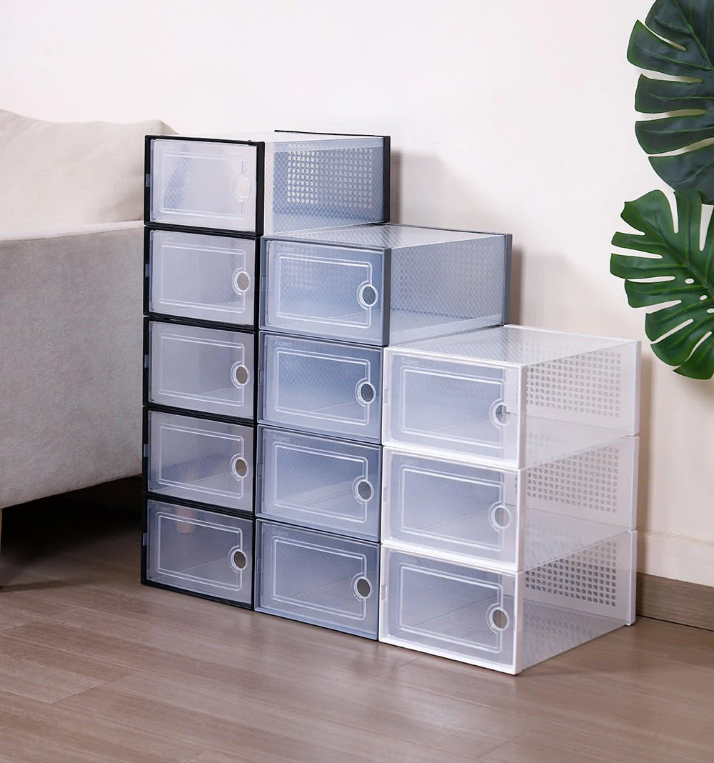 12-Pack Stackable Shoe Storage Boxes – Clear Organizer Bins for Shoes & Accessories | SKU: S1312 - Image 7