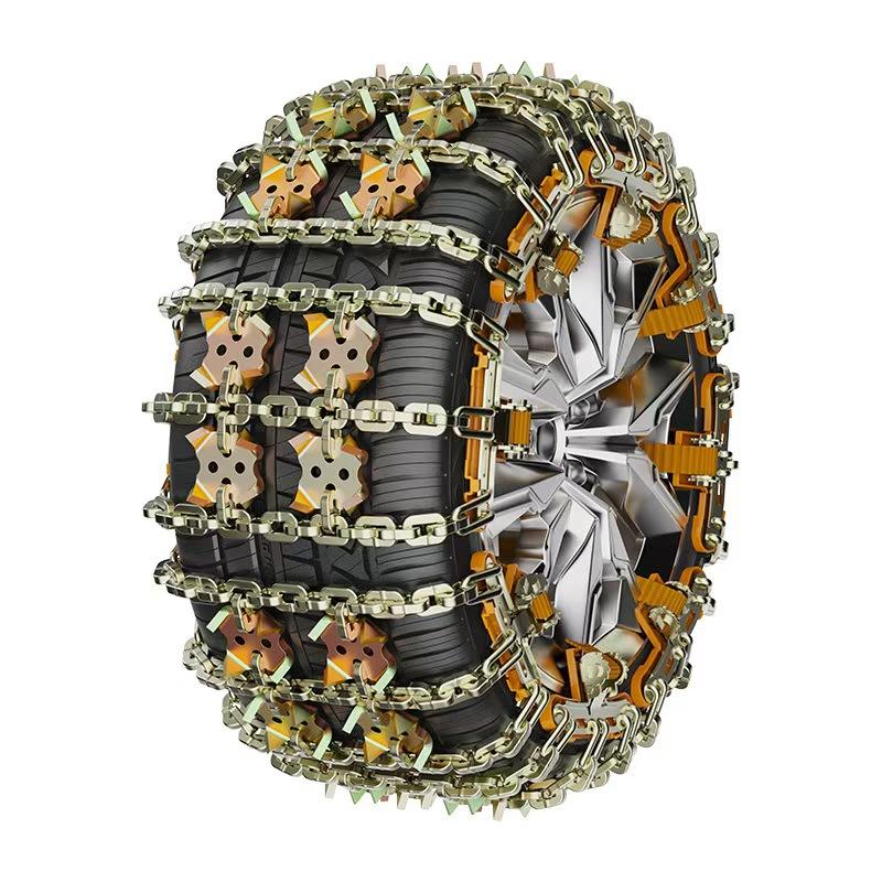 12 Pcs Set Steel Anti Skid Snow Tire Chains Pair Heavy Duty Winter Traction Set 175275