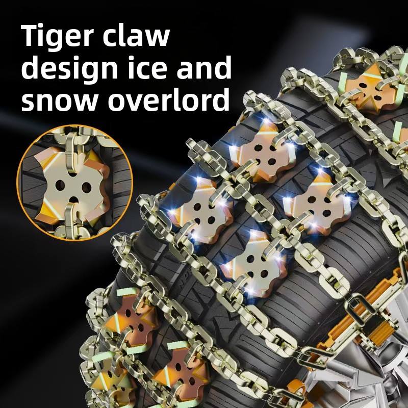 12 Pcs Set Steel Anti Skid Snow Tire Chains Pair Heavy Duty Winter Traction Set 175275 - Image 4