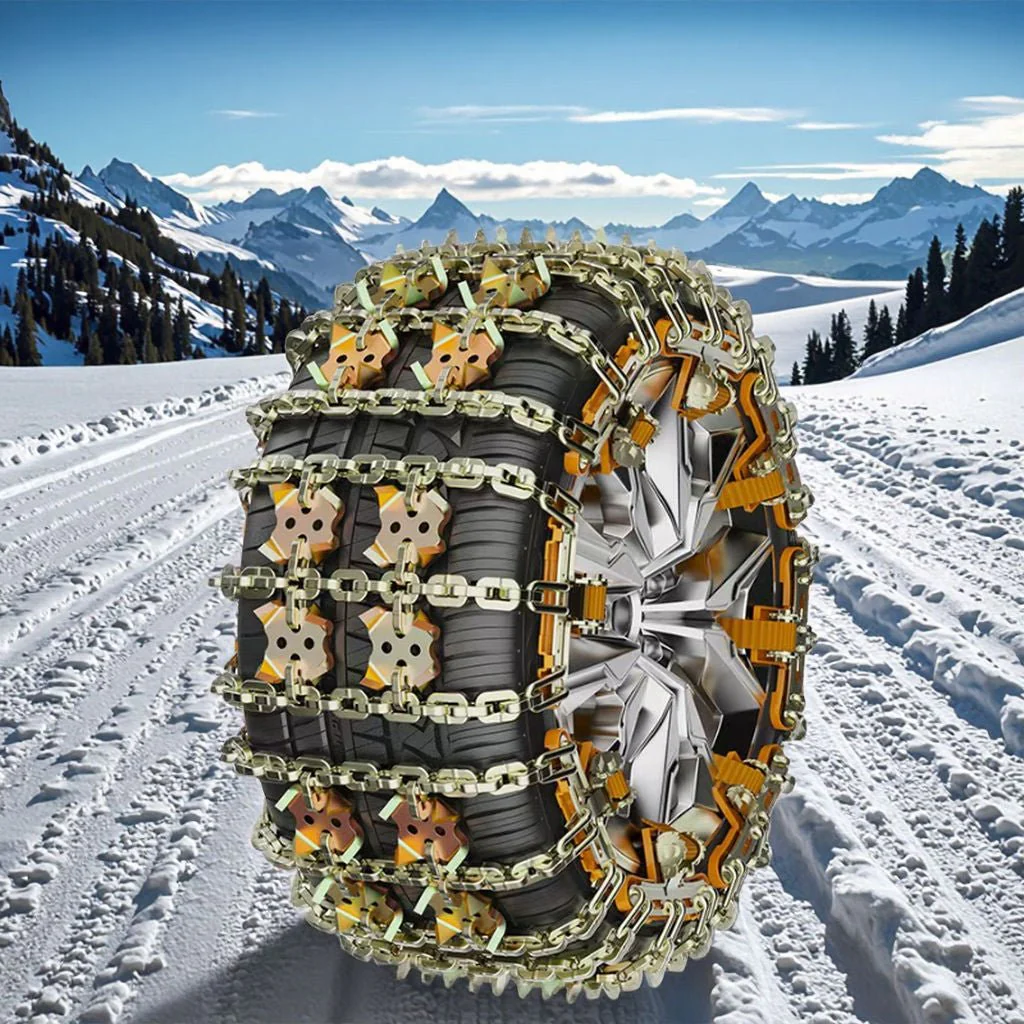 12 Pcs Set Steel Anti Skid Snow Tire Chains Pair Heavy Duty Winter Traction Set 175275 - Image 6