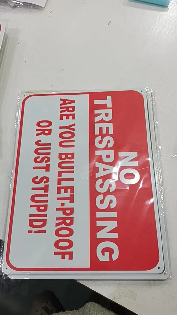 12" x 16" Metal Warning & Novelty Signs Outdoor Tin Wall Signs 91610SET - Image 2