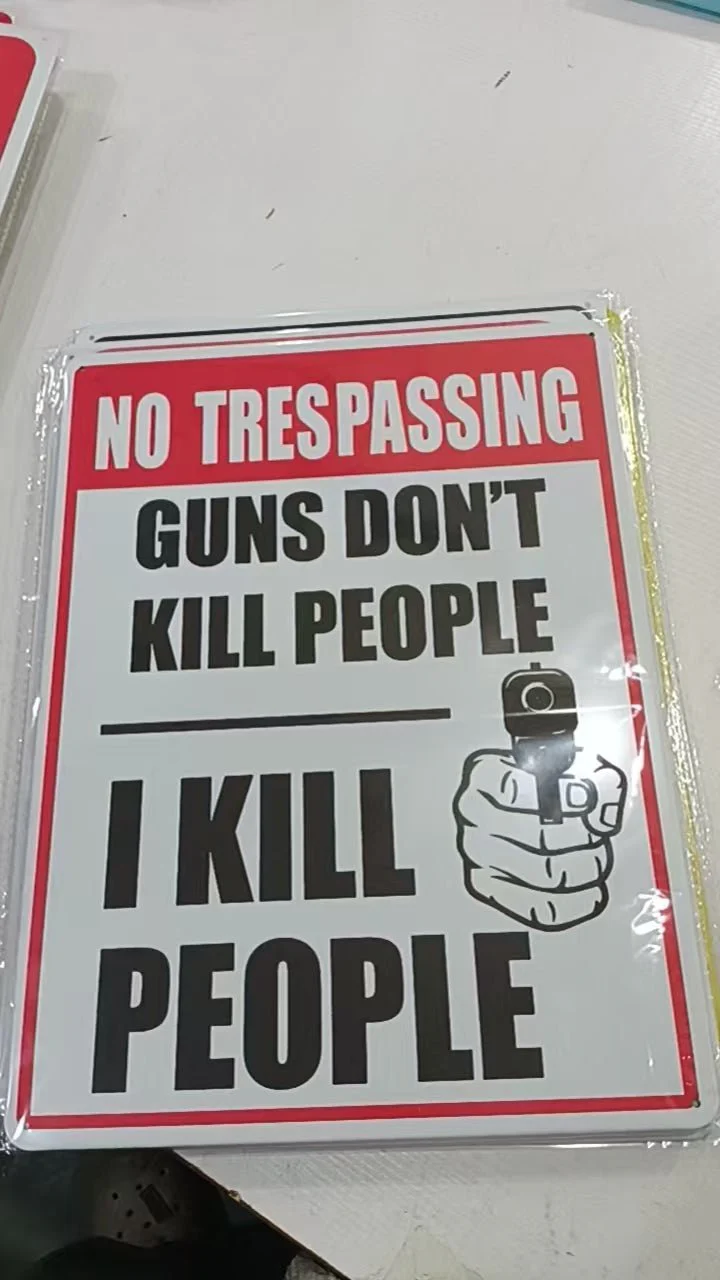 12" x 16" Metal Warning & Novelty Signs Outdoor Tin Wall Signs 91610SET - Image 3