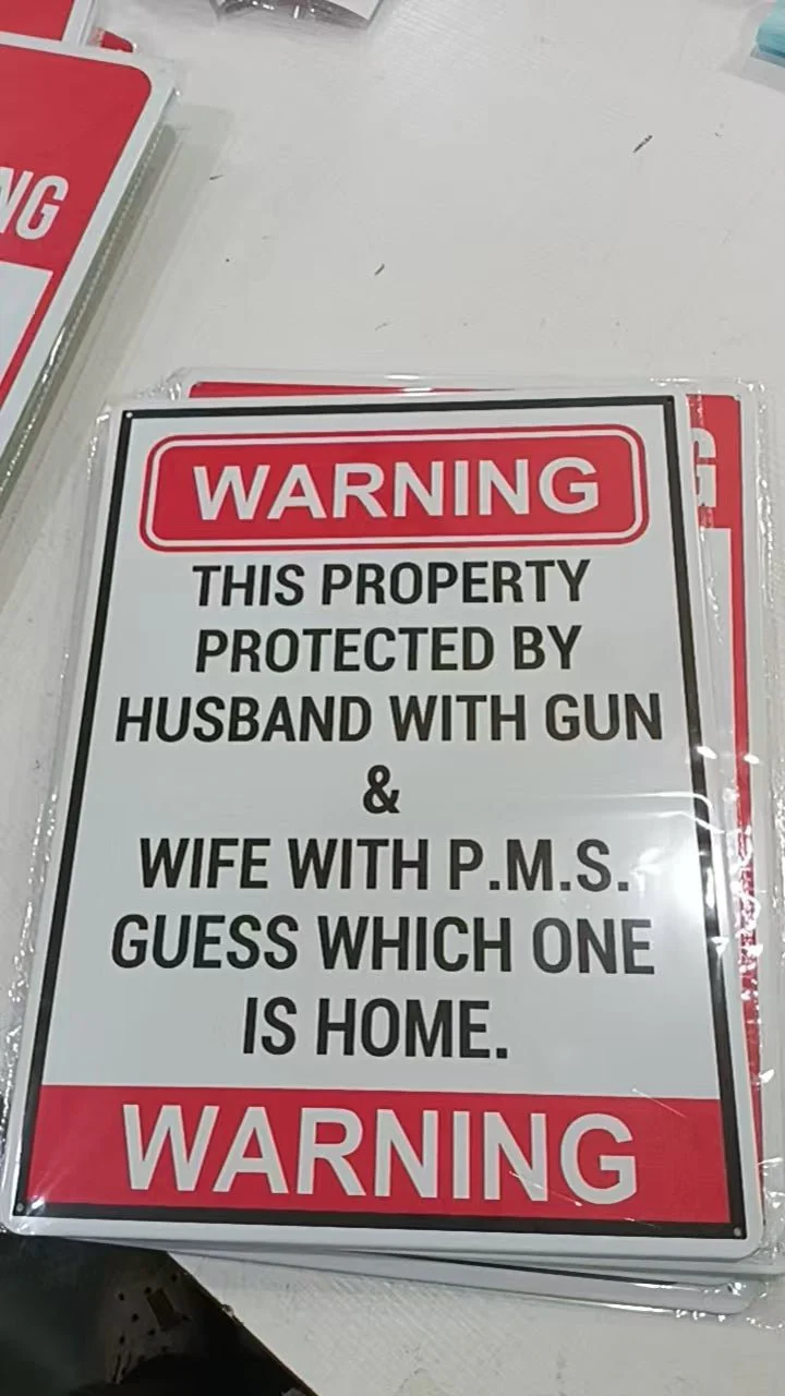 12" x 16" Metal Warning & Novelty Signs Outdoor Tin Wall Signs 91610SET - Image 4