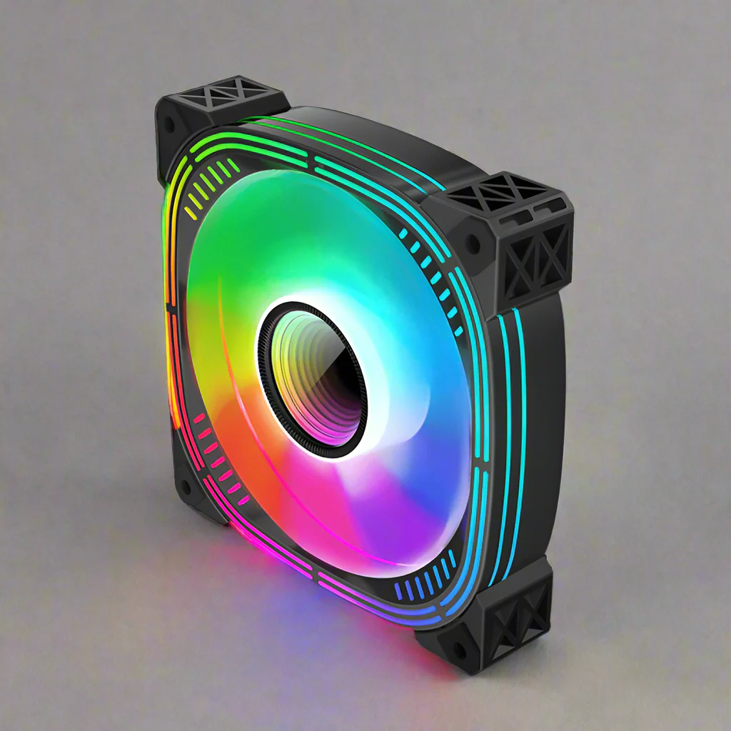 120mm ARGB Case Fan – 6-Pin Hydraulic Bearing, Low Noise, Black Frame ARGB-FN120-BLK