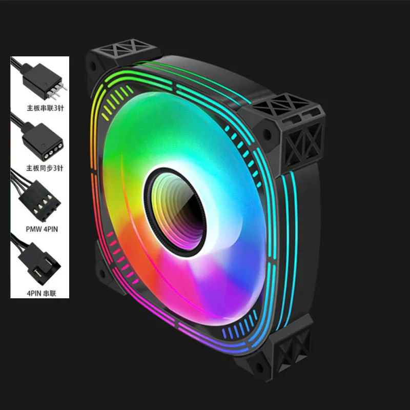 120mm ARGB Case Fan – 6-Pin Hydraulic Bearing, Low Noise, Black Frame ARGB-FN120-BLK - Image 4