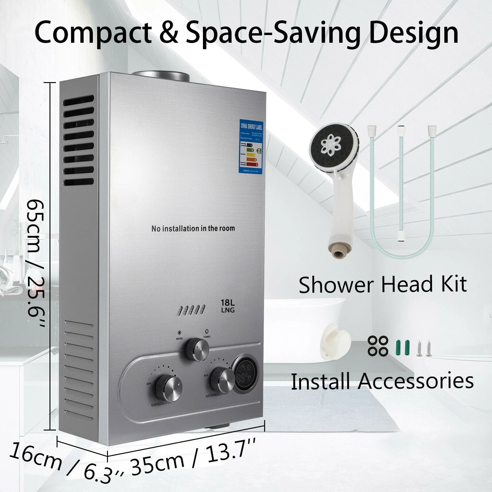 12L Portable Propane Hot Water Heater – Outdoor Camping, Shower, RV Use | Tankless Instan S3073t Heating