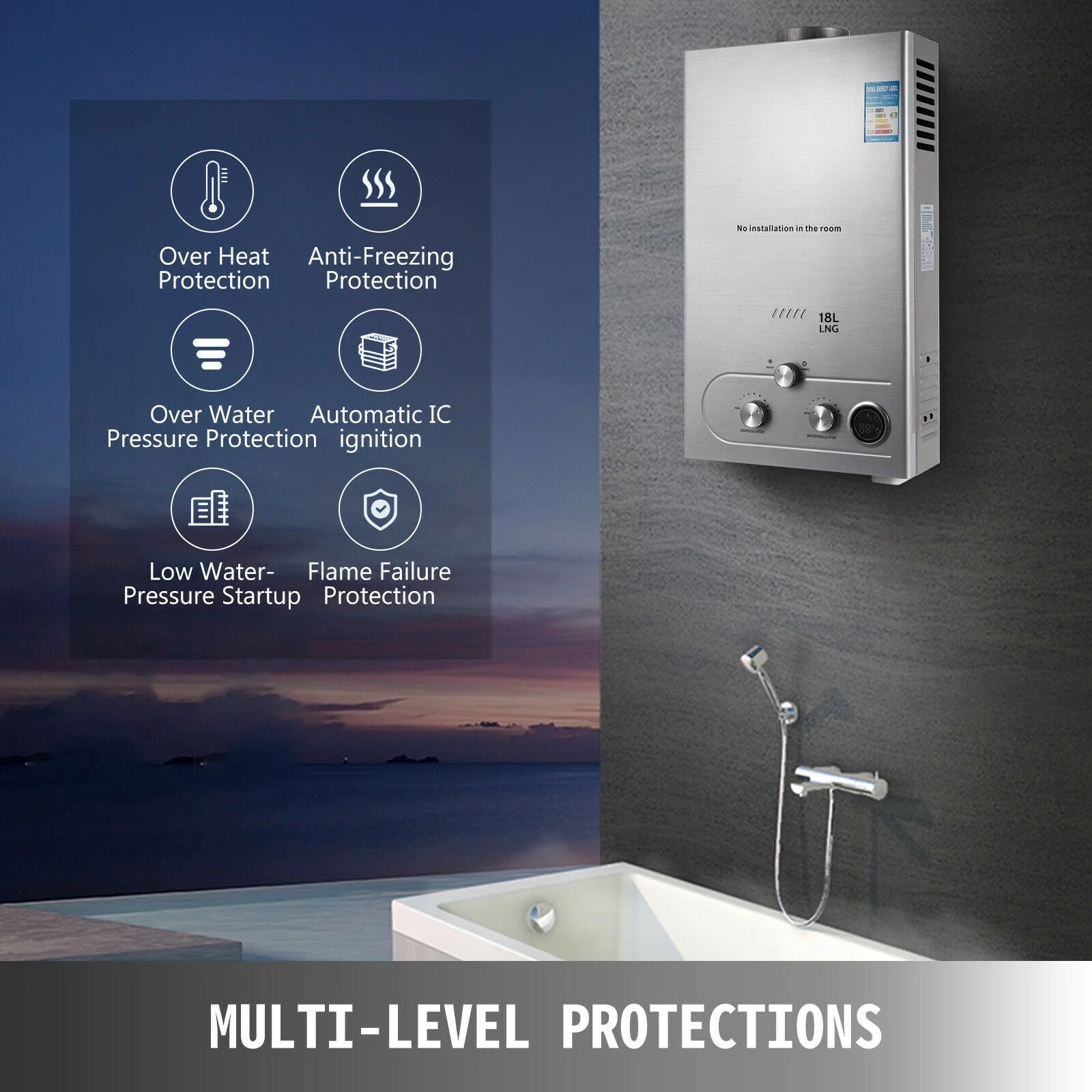 12L Portable Propane Hot Water Heater – Outdoor Camping, Shower, RV Use | Tankless Instan S3073t Heating - Image 5