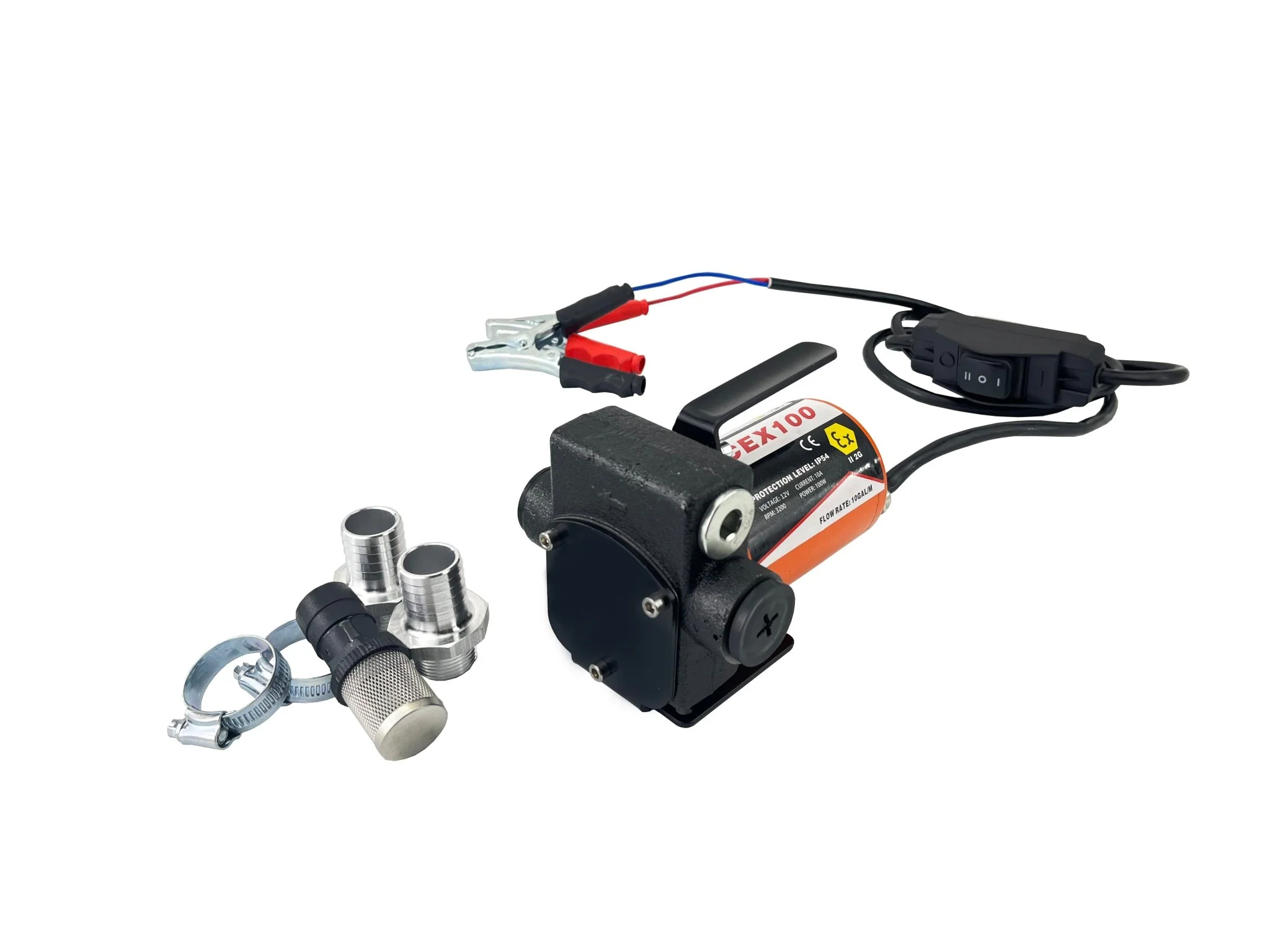 12V Gasoline & Diesel Fuel Transfer Pump 10 GPM – DCEX100 - Image 3