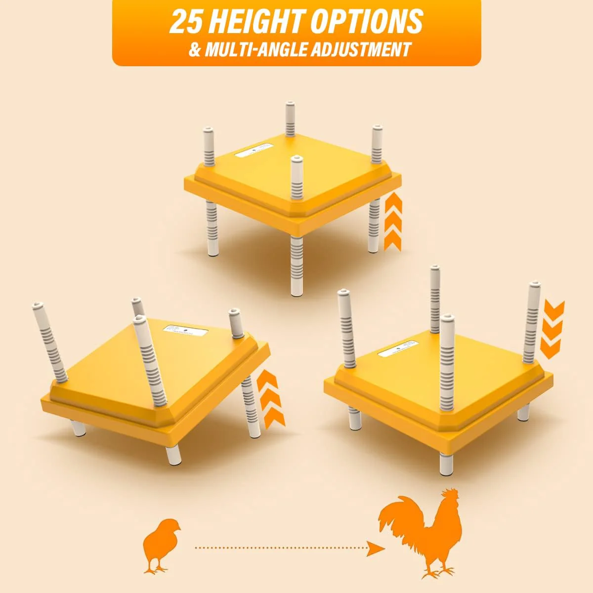 12"x12" Chick Brooder Heater Plate – Adjustable Height Poultry Heat Plate for Chicks &amp; Ducklings SCCH22307 - Image 2