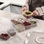 13-Piece Fruit Platter Snack Containers with Lid & Handle – Clear Plastic, Rectangular | SKU: S1262 - Image 4
