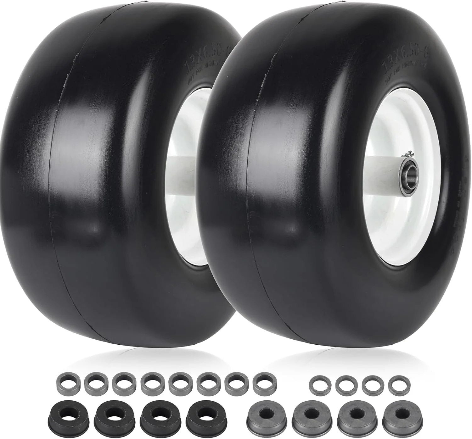 13x6.50-6 Lawn Mower Tires (2-Pack) – Wide-Profile Tubeless Front Tires for Zero-Turn Mowers – T1365062PK