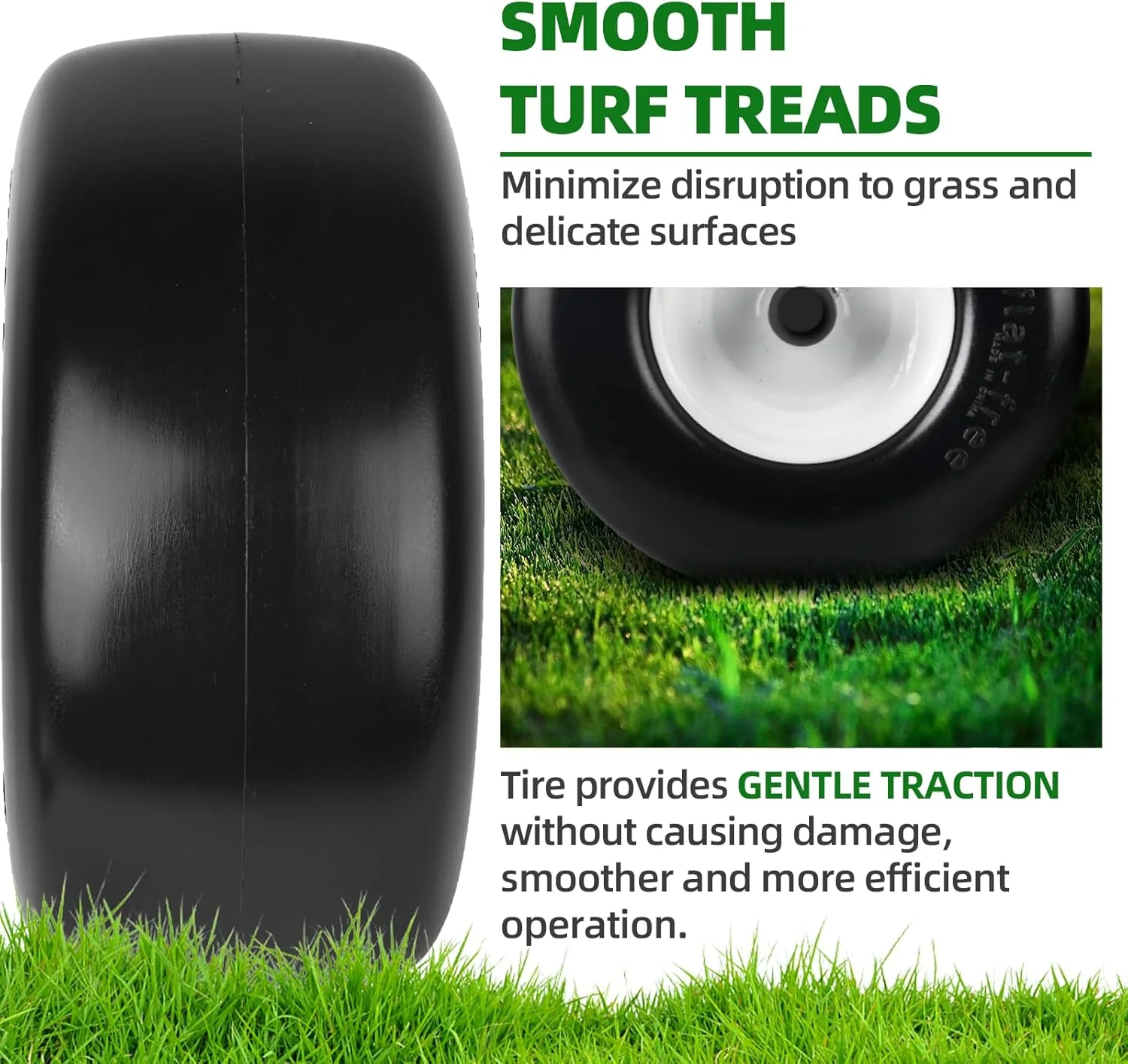 13x6.50-6 Lawn Mower Tires (2-Pack) – Wide-Profile Tubeless Front Tires for Zero-Turn Mowers – T1365062PK - Image 3