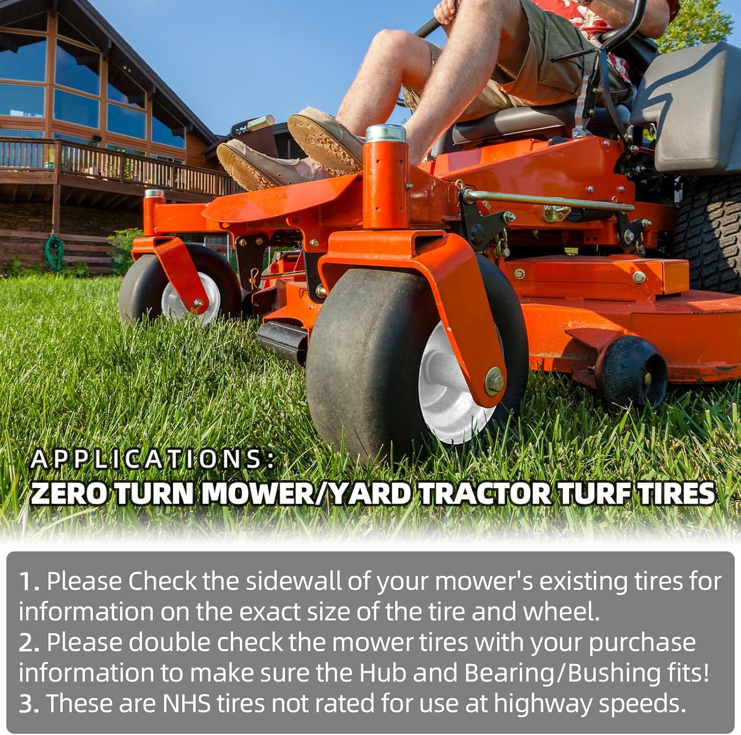 13x6.50-6 Lawn Mower Tires (2-Pack) – Wide-Profile Tubeless Front Tires for Zero-Turn Mowers – T1365062PK - Image 6