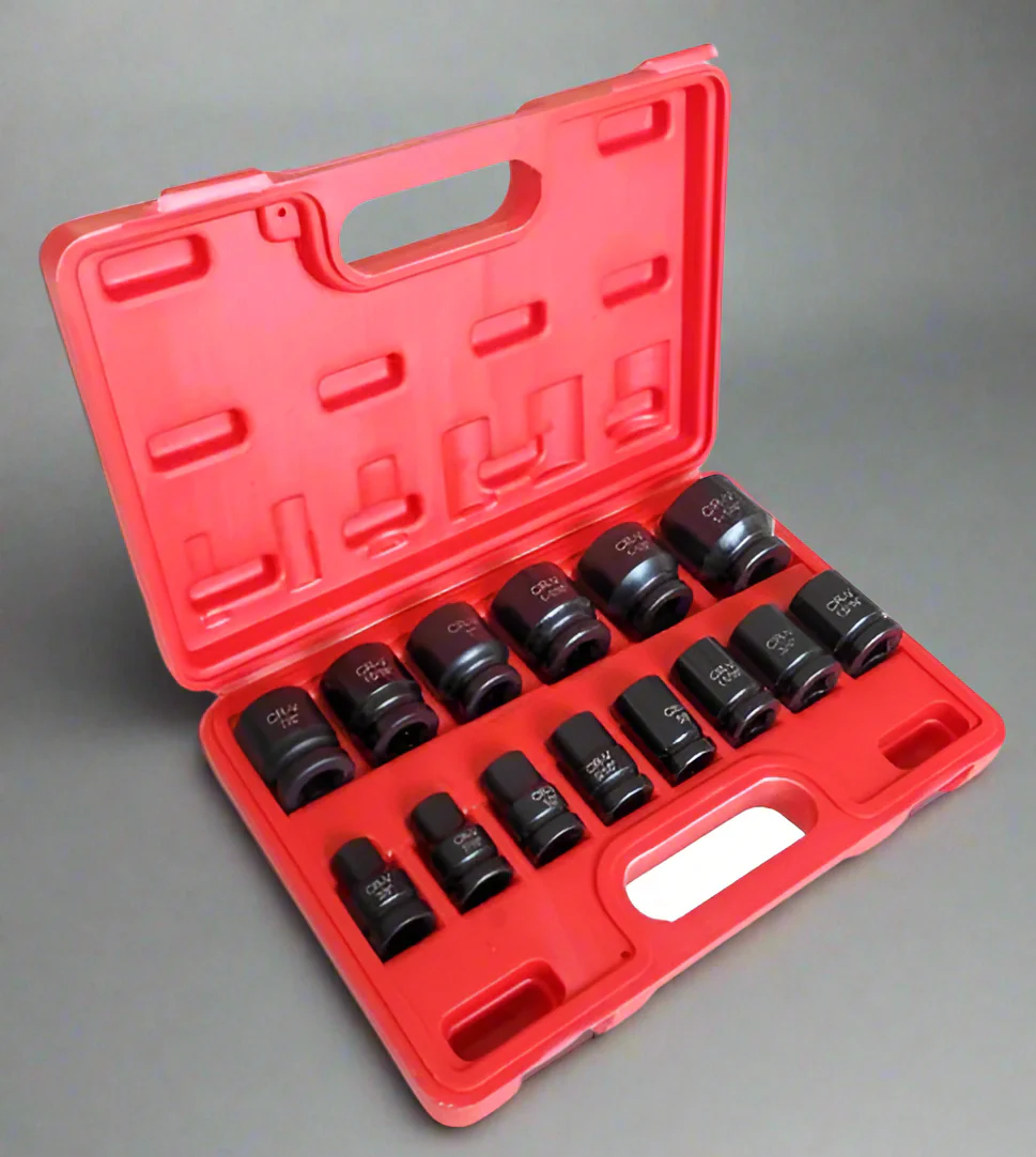 14-Piece 1/2" Drive SAE Shallow Impact Socket Set – Chrome Vanadium Steel | S1153 - Image 2