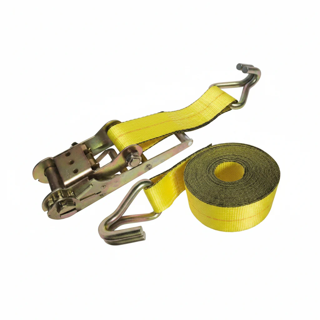 15,000 lb J-Hook Ratchet Strap 3" x 30' – Heavy-Duty Nylon Tie-Down - Image 2