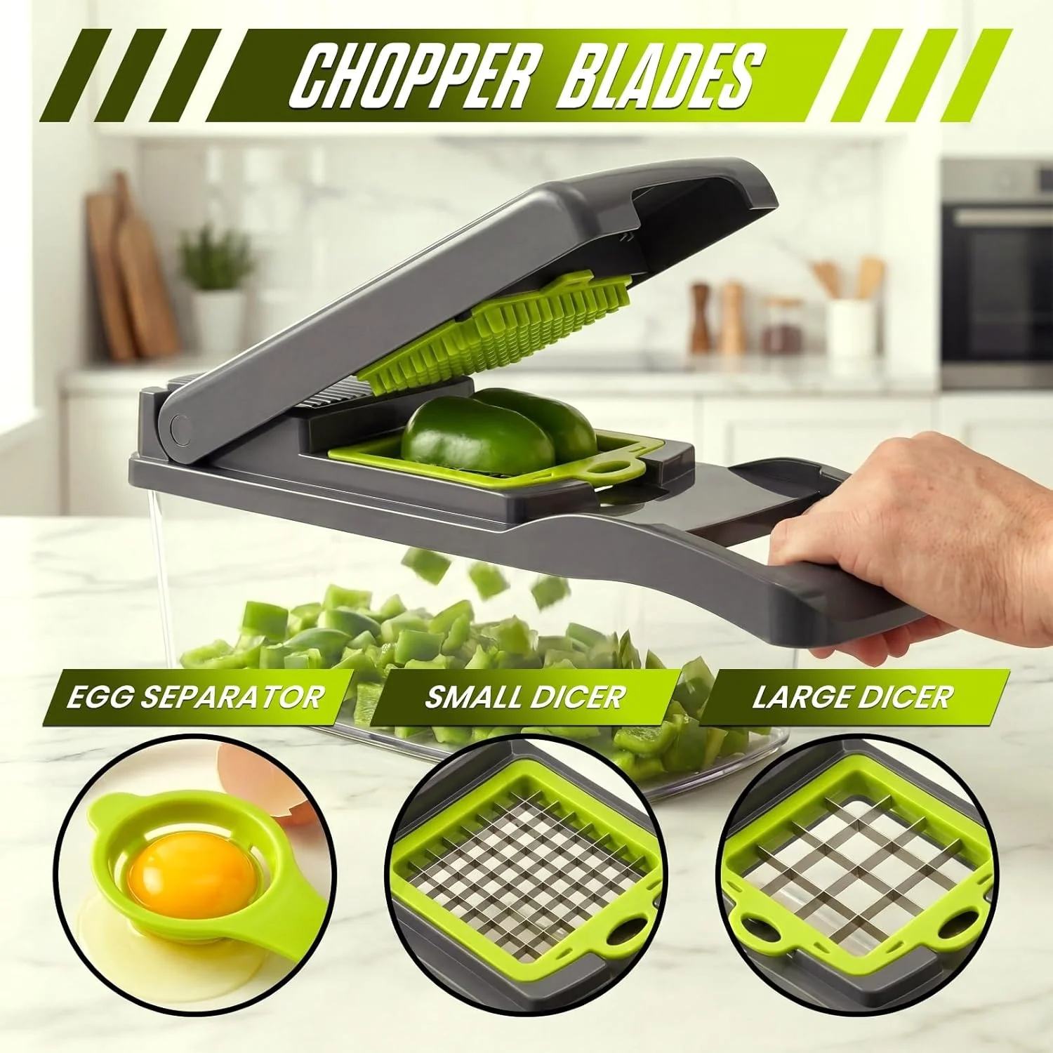 15-in-1 Vegetable Chopper & Slicer Set – Mandoline Cutter with Blades, Peeler & Container | S1310 - Image 3