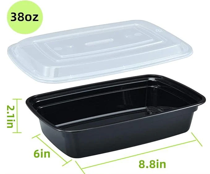 15-Pack 38oz Meal Prep Containers with Lids – Reusable Bento Boxes, Microwave & Freezer Safe | S1307 - Image 2