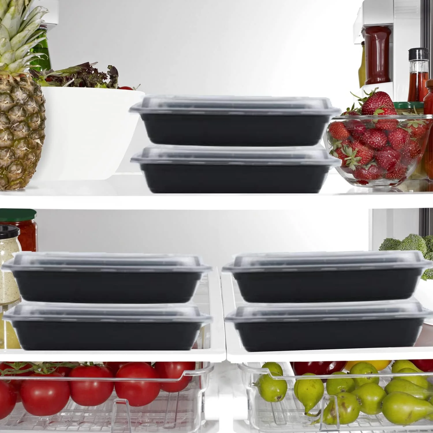 15-Pack 38oz Meal Prep Containers with Lids – Reusable Bento Boxes, Microwave & Freezer Safe | S1307 - Image 3