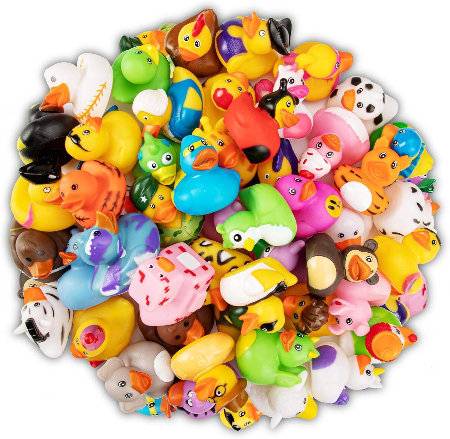 15-Piece Mini Rubber Duck Whistling Bath Toy Set Mixed Colours JY475180
