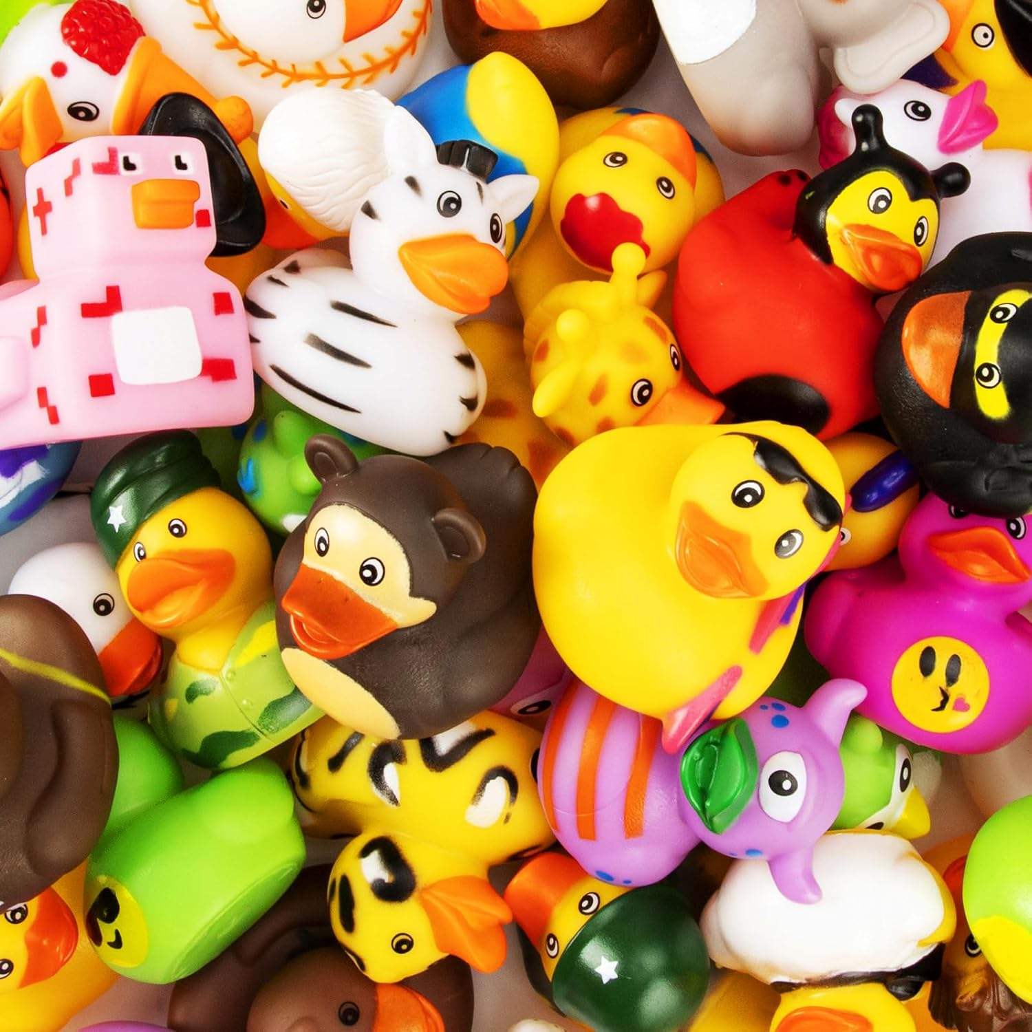 15-Piece Mini Rubber Duck Whistling Bath Toy Set Mixed Colours JY475180 - Image 6