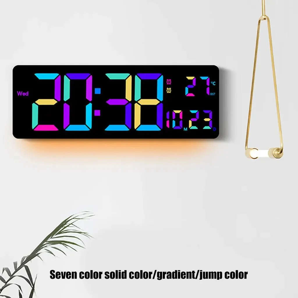 16" LED Digital Wall Clock with Temperature & Date – Auto-Dimmer Night Light Display JXCL16 - Image 7
