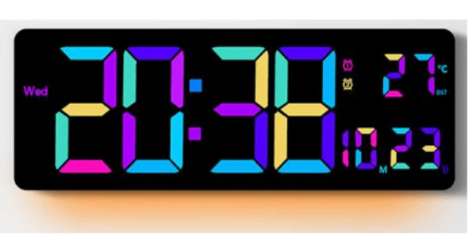 16" LED Digital Wall Clock with Temperature & Date – Auto-Dimmer Night Light Display JXCL16 - Image 9