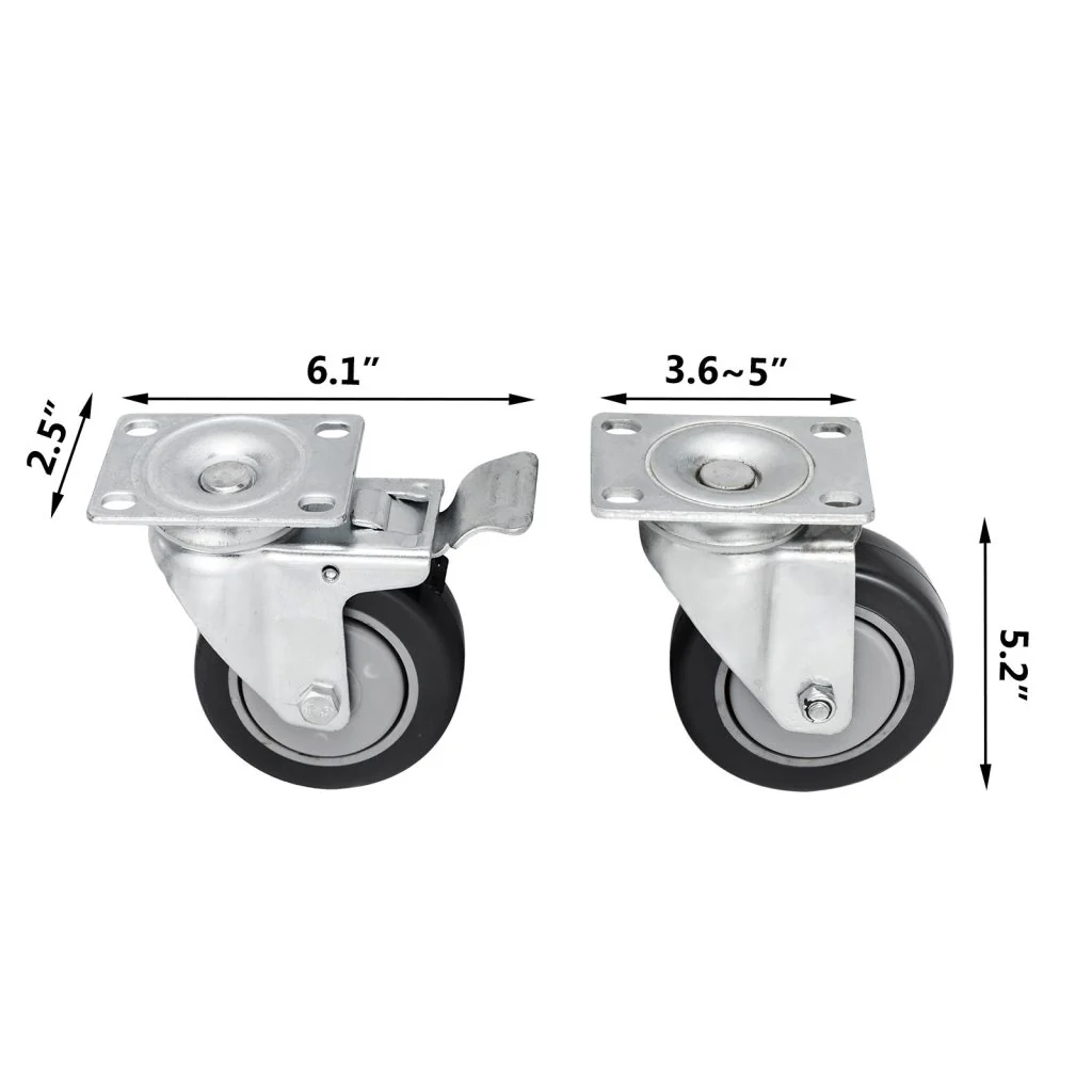 New 16-Pack 4-Inch Rubber Swivel Caster Wheels – Heavy Duty, 360° Rotation, Smooth & Silent Rollers 523668 - Image 7