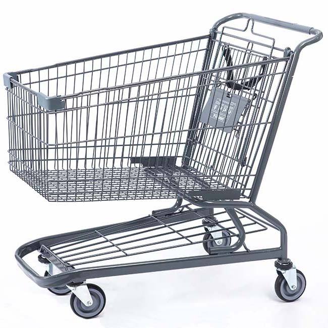 160L Heavy-Duty Shopping Cart With Lower Tray & Child Seat – Grey SC160L